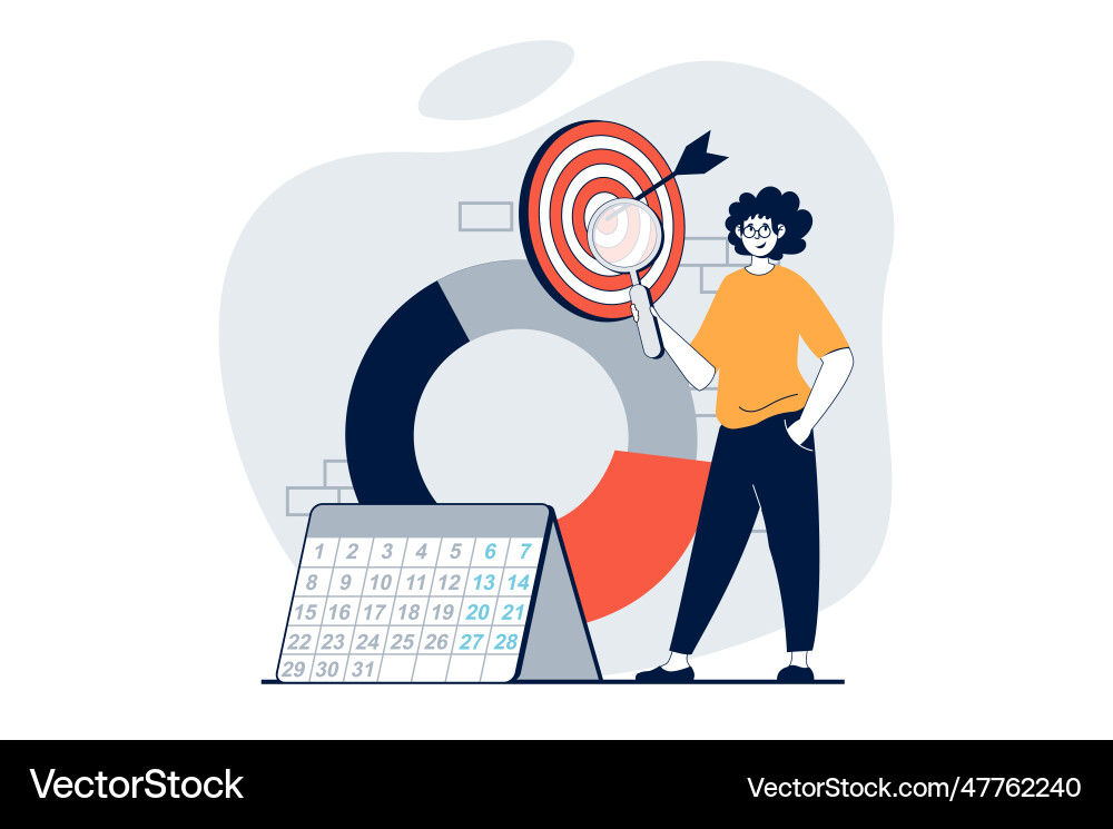 Strategic planning concept with people scene Strategic planning concept with people scene vector image