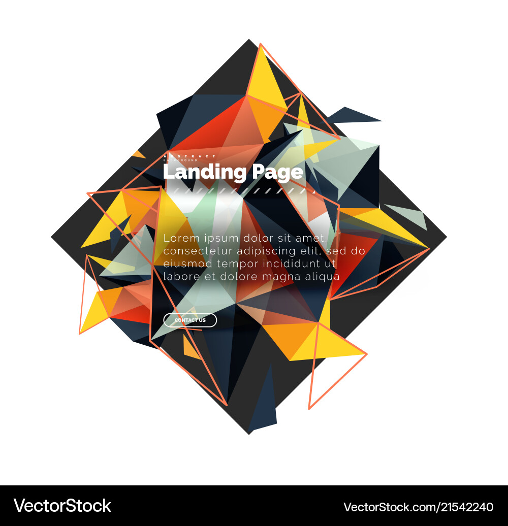 Triangular design abstract background landing Triangular design abstract background landing vector image