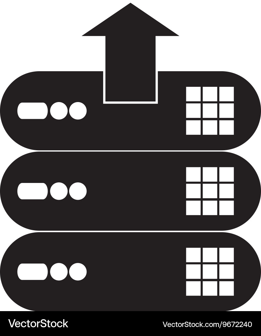 Web hosting with up arrow icon Vector Image