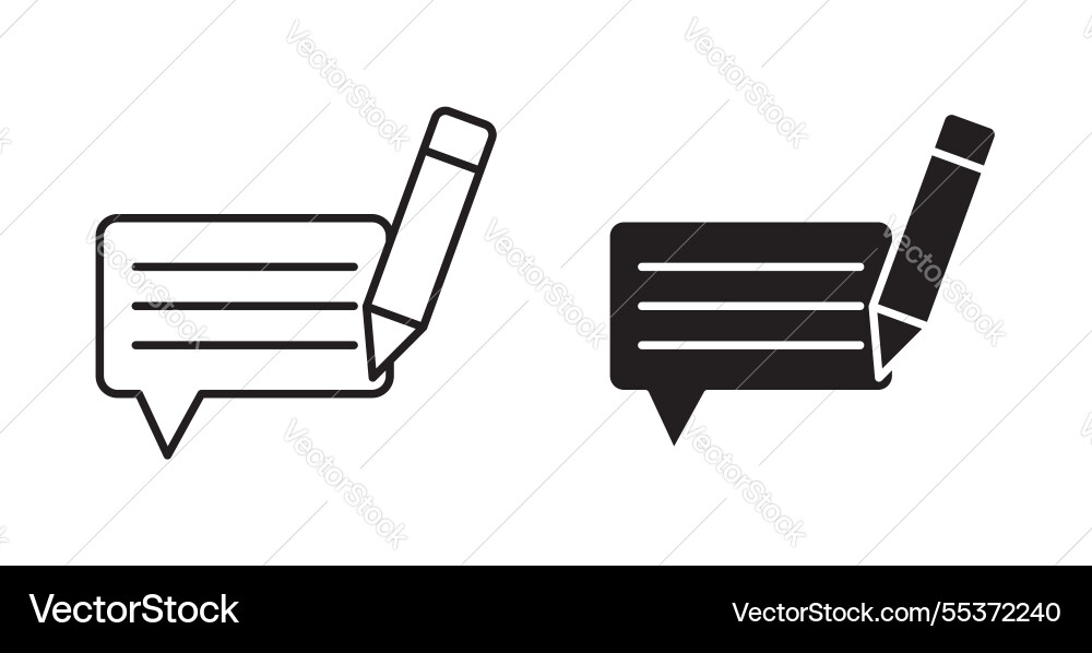 Write comment icon set in thin line for web Write comment icon set in thin line for web vector image