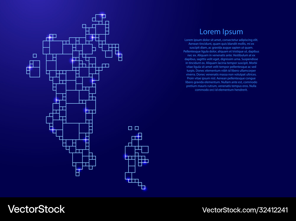 Bahrain map from blue pattern a grid Bahrain map from blue pattern a grid vector image
