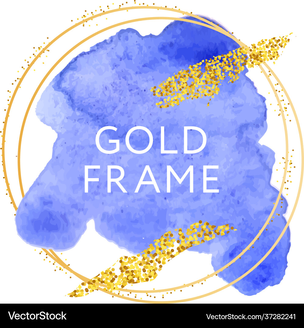 Blue abstract stylish watercolor background gold Blue abstract stylish watercolor background gold vector image