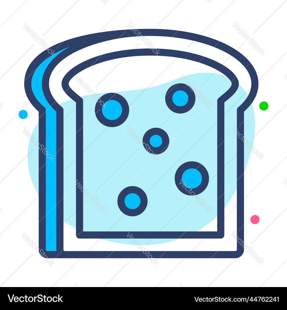 Bread slice line icon simple creative Vector Image