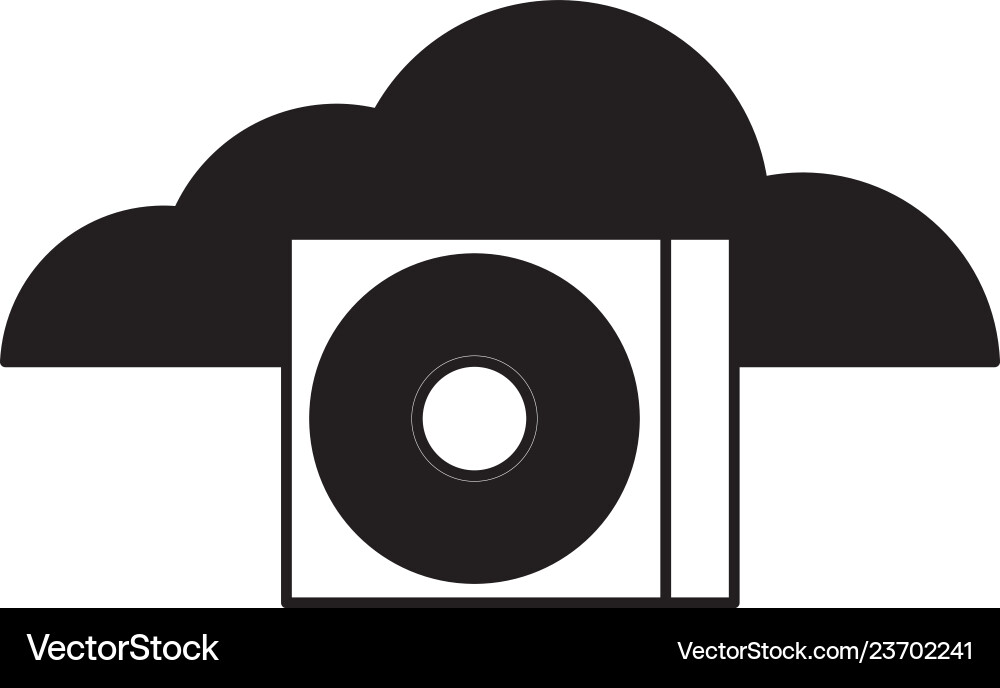 Cloud computing compact disk drive Vector Image