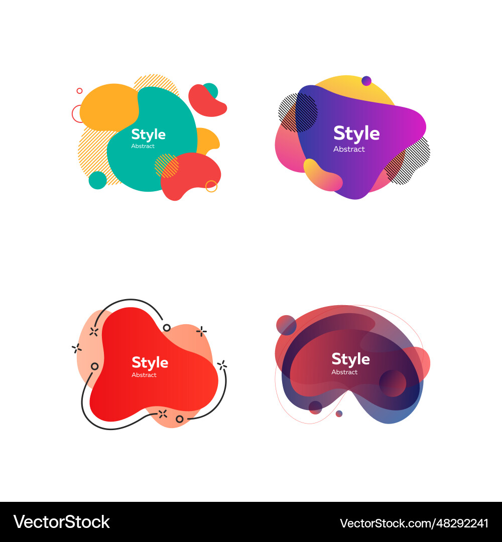Dark fluid shapes with text samples Dark fluid shapes with text samples Vector Image