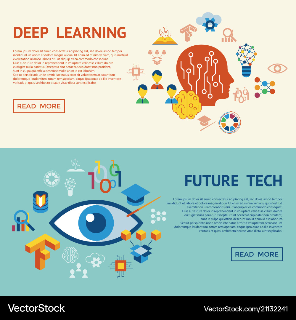 Digital deep learning Digital deep learning vector image