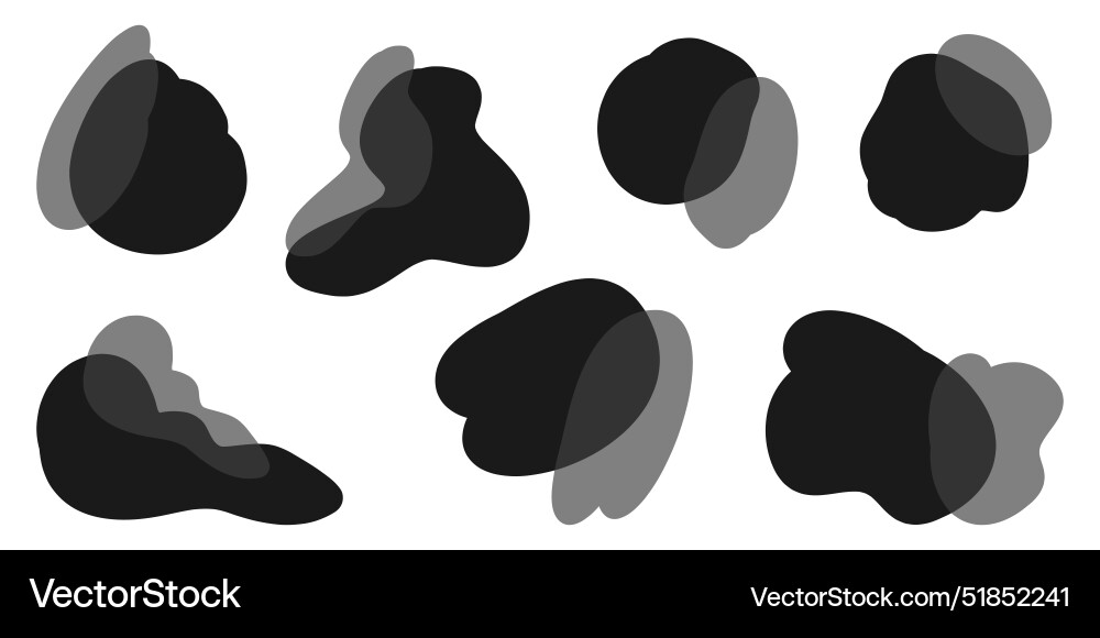 Doodle blob shapes set random blotch inkblot Doodle blob shapes set random blotch inkblot vector image