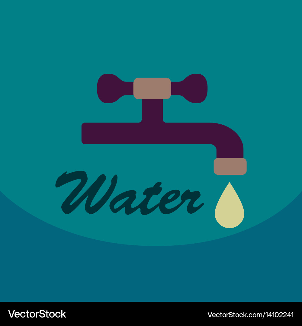 Dripping tap with drop line icon for web mobile vector image
