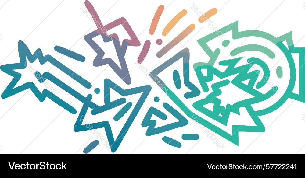Dynamic abstract shapes and lines creating vector image