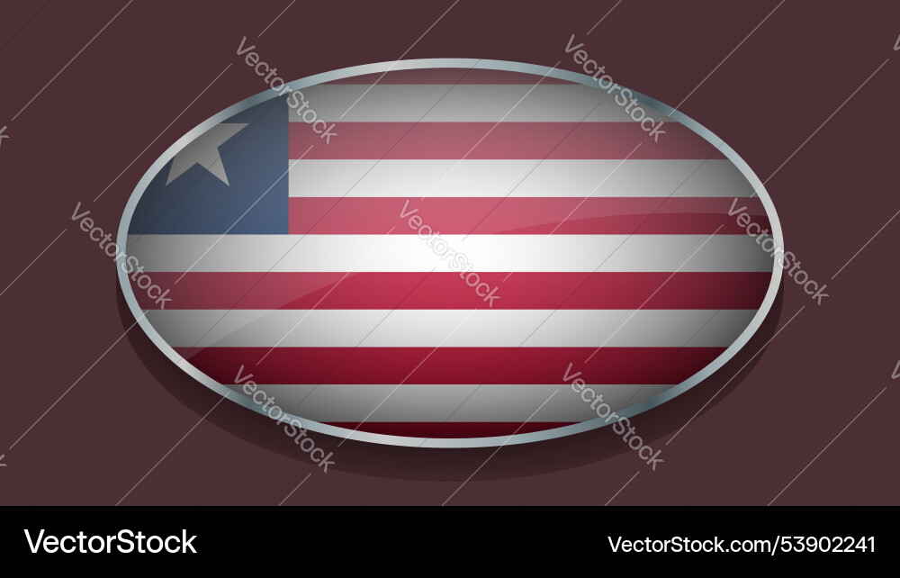 Eclipse shape of liberia flag with original color Vector Image