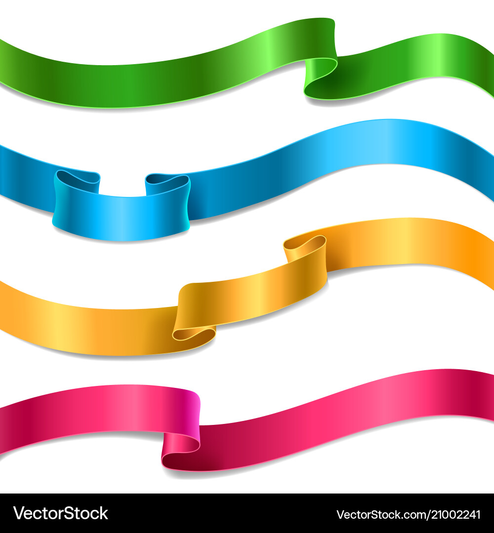 Flowing satin or silk ribbons collection Flowing satin or silk ribbons collection vector image