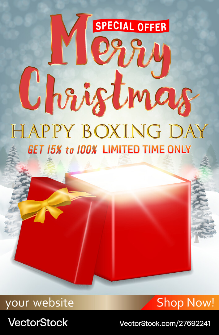 Frohe Weihnachten und Boxtag Verkauf mit Geschenkbox Frohe Weihnachten und Boxtag Verkauf mit Geschenkbox vektorbild