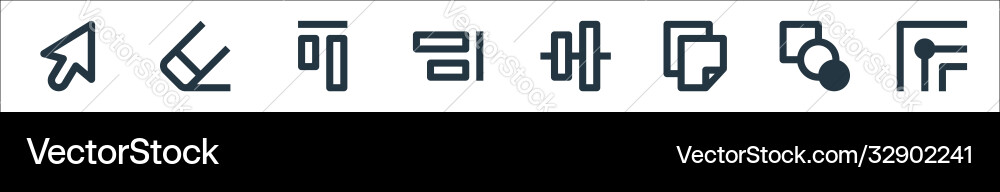 Graphic design line icons linear set quality Graphic design line icons linear set quality Vector Image