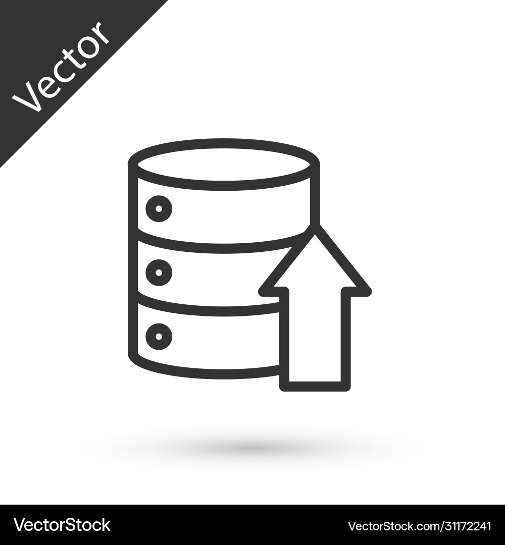 Grey line server data web hosting icon isolated Grey line server data web hosting icon isolated vector image
