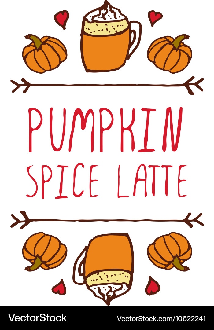 Handdrawn autumn element with text vector image