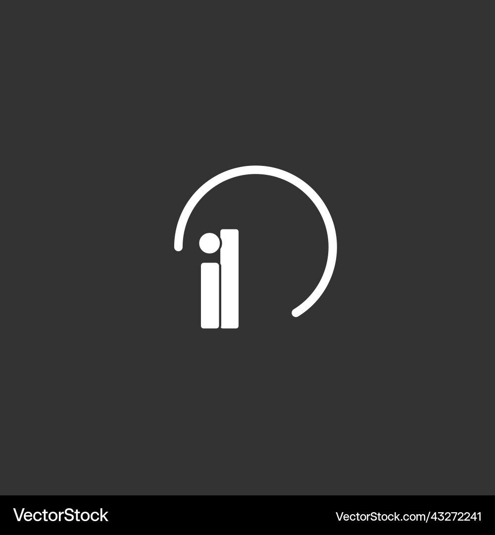 Il initial logo with rounded circle vector image