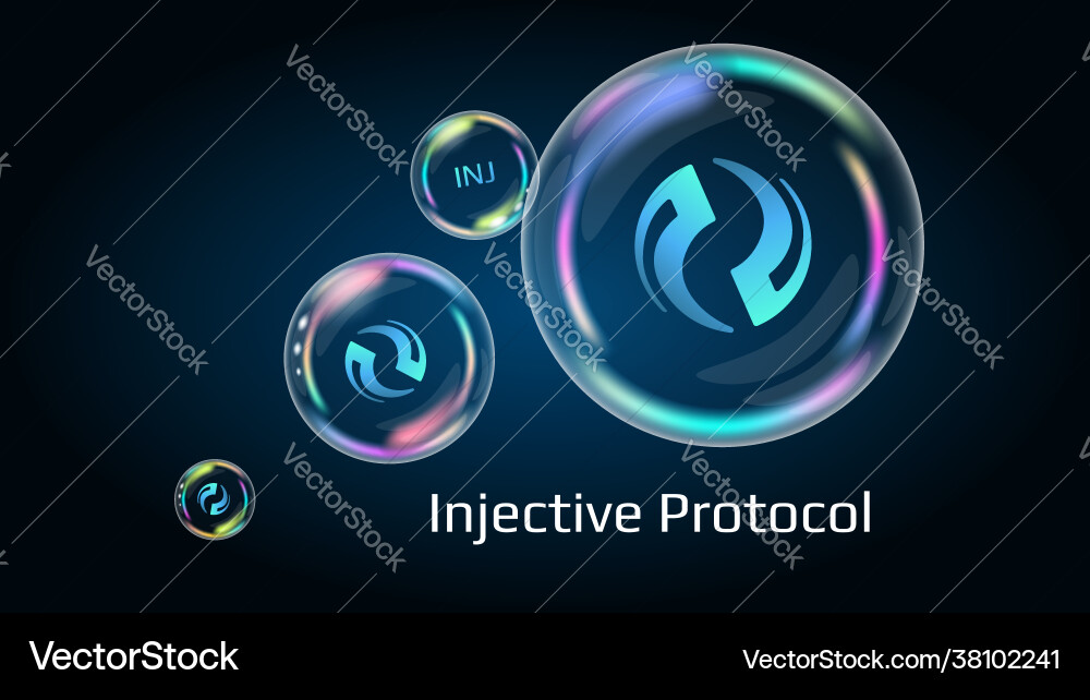 Injective protocol inj token symbol in soap Injective protocol inj token symbol in soap vector image