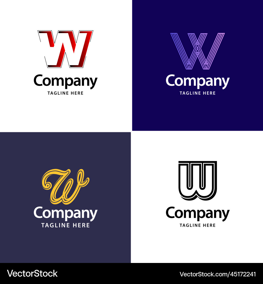 Letter w big logo pack design creative modern Letter w big logo pack design creative modern vector image
