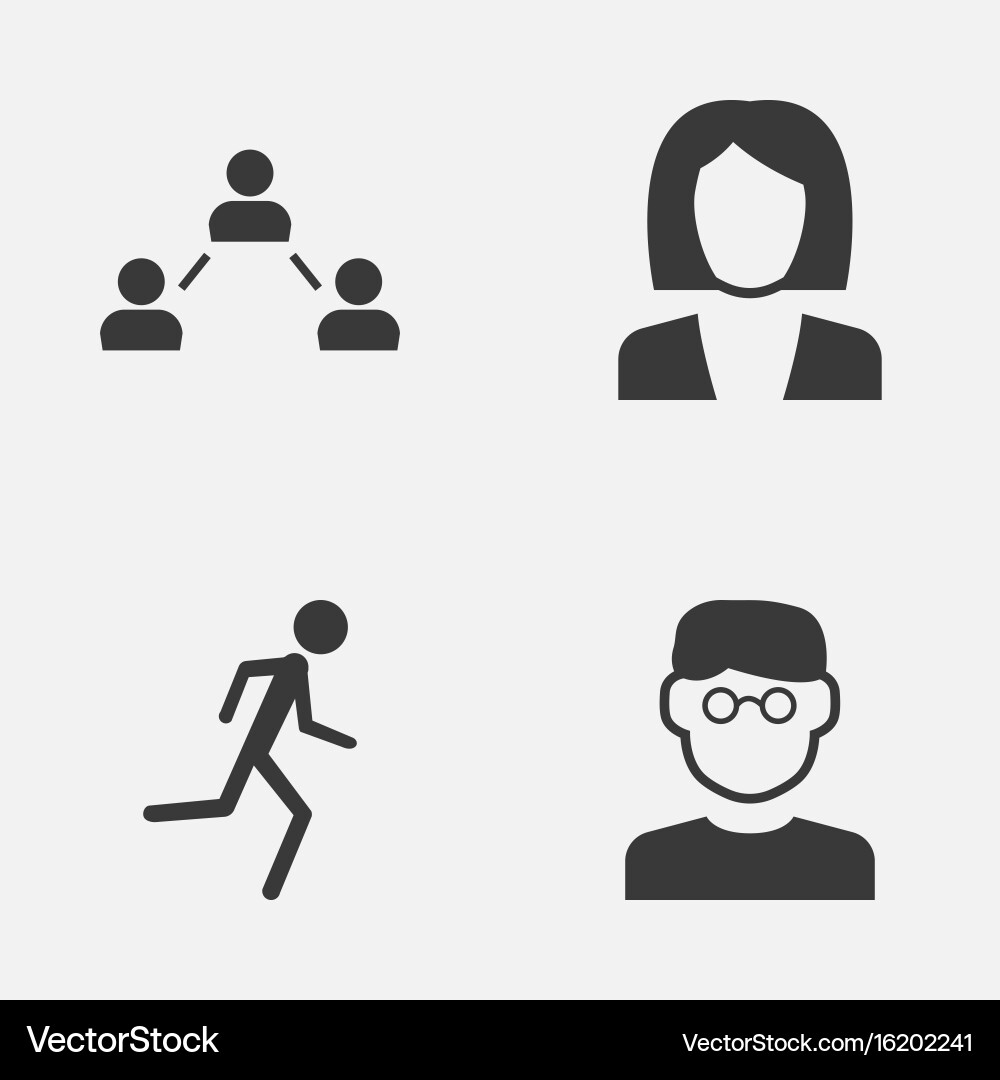 Person icons set collection of network running vector image