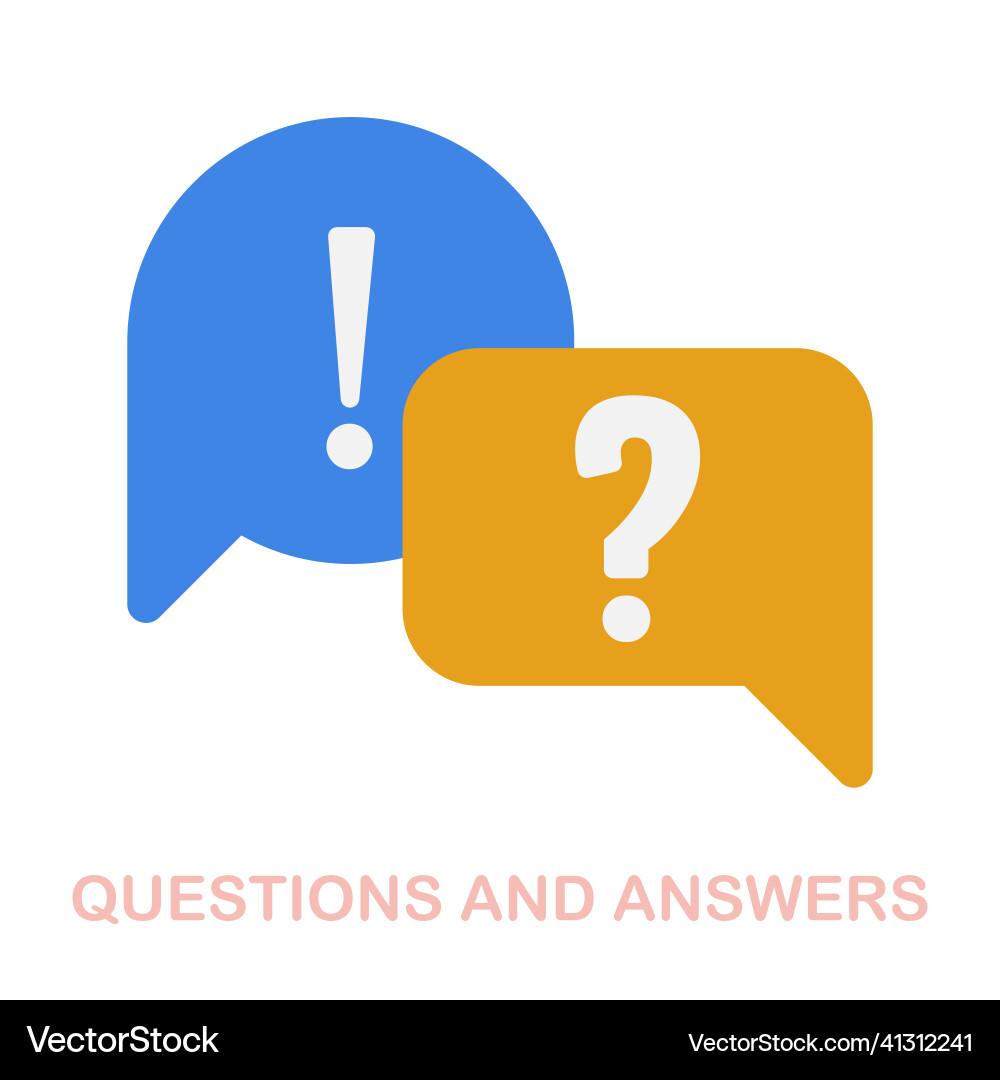Questions and answers flat icon colored element Questions and answers flat icon colored element vector image