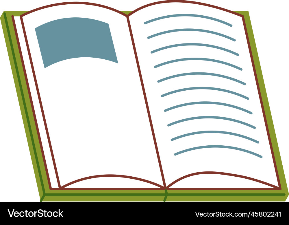 School textbook with text and picture learning School textbook with text and picture learning vector image