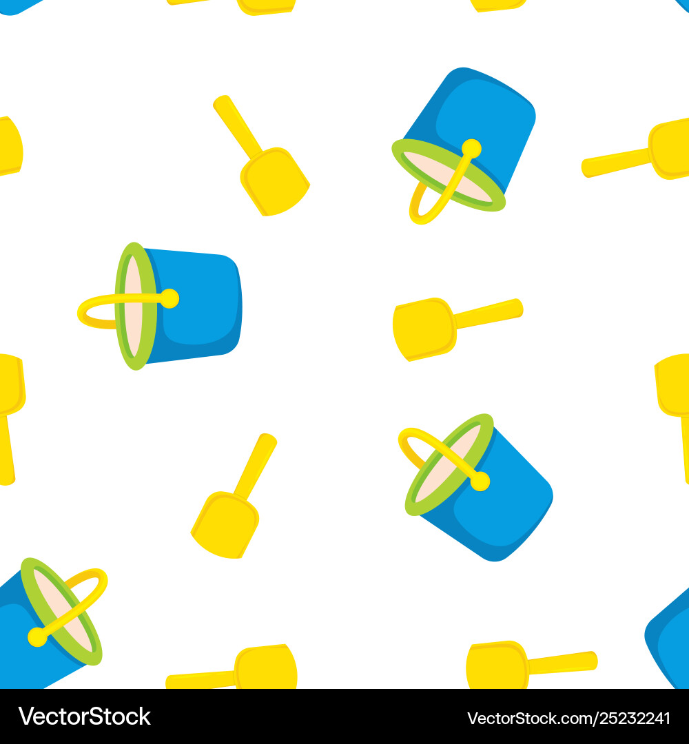 Seamless pattern with bucket sand vector image