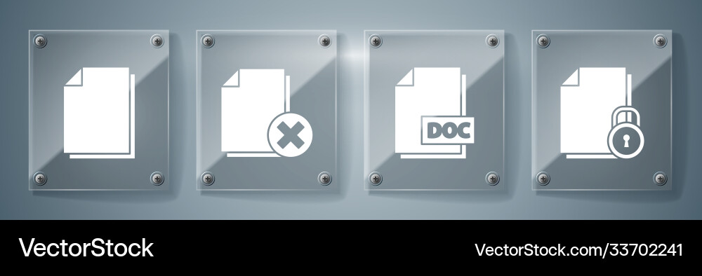 Set document and lock doc file delete Set document and lock doc file delete vector image