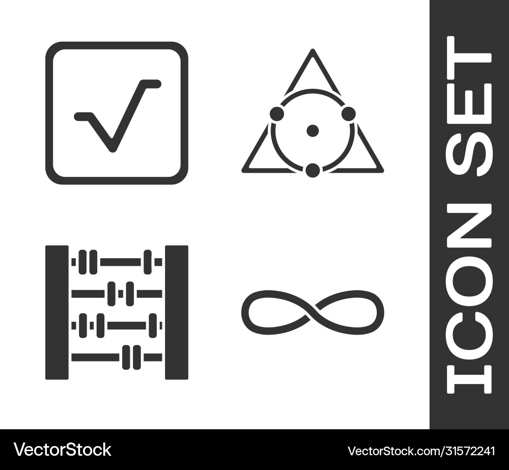 Set infinity square root abacus and triangle Set infinity square root abacus and triangle vector image