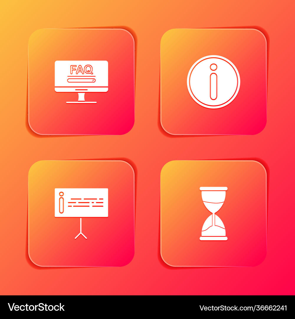 Set monitor with faq information Set monitor with faq information vector image