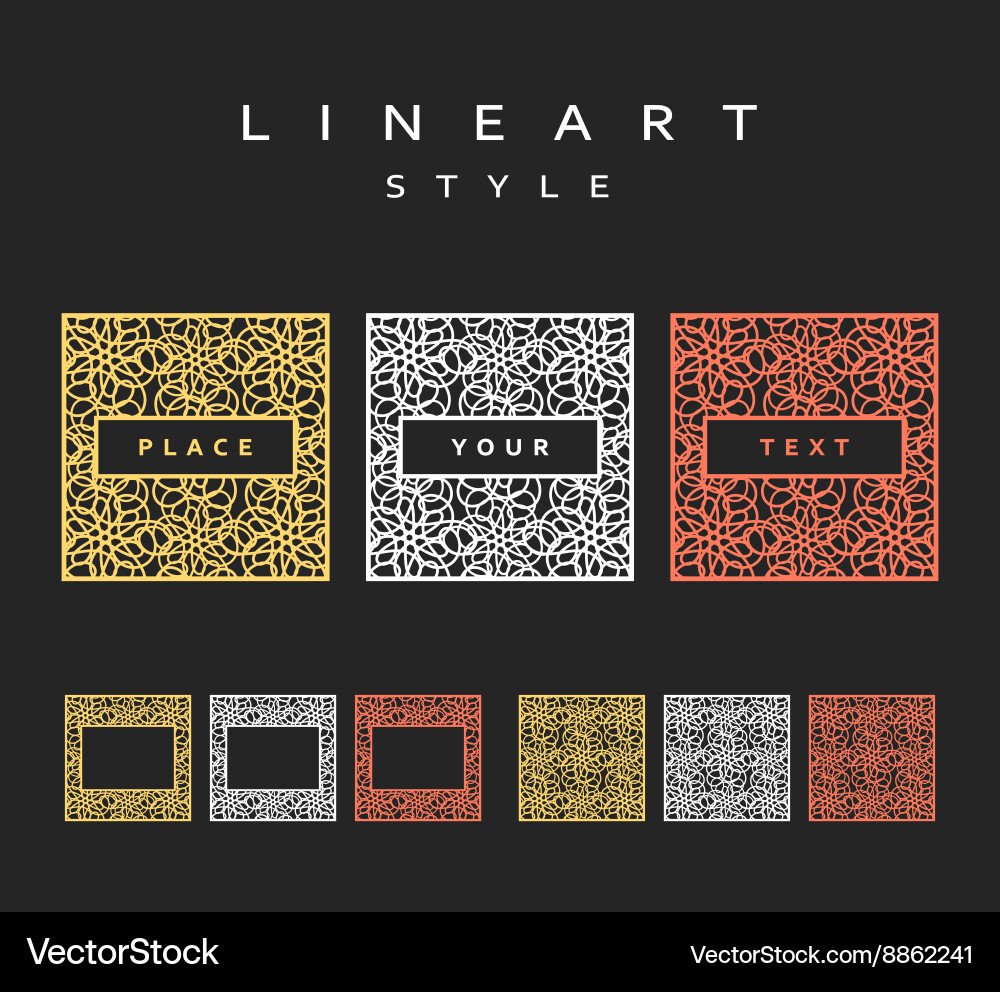 Set of design elements labels and frames Vector Image