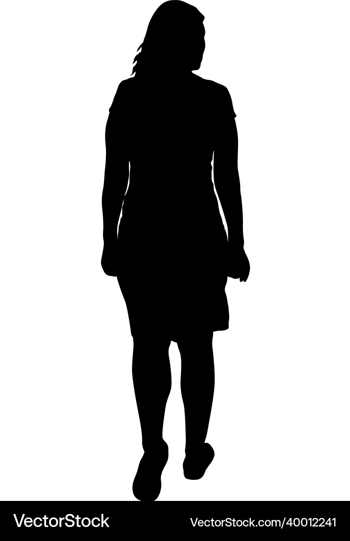 Silhouette eines wandelnden Mädchens auf weißem Hintergrund Silhouette eines wandelnden Mädchens auf weißem Hintergrund vektorbild