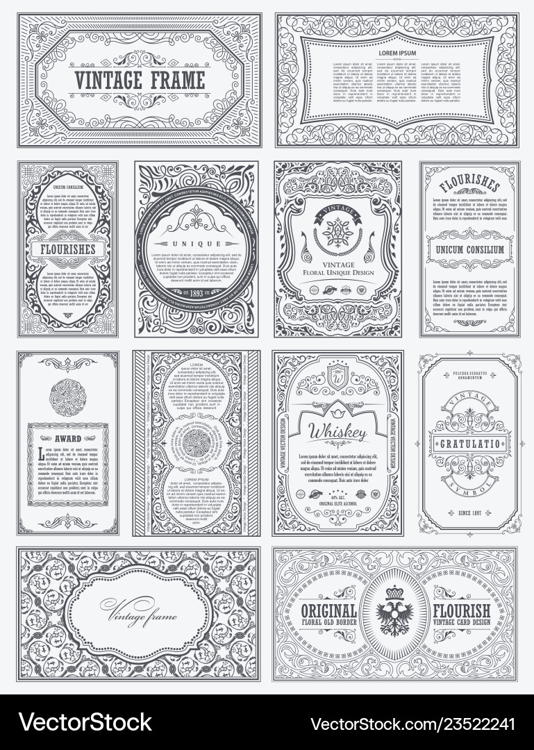 Vintage set retro cards template greeting vector image