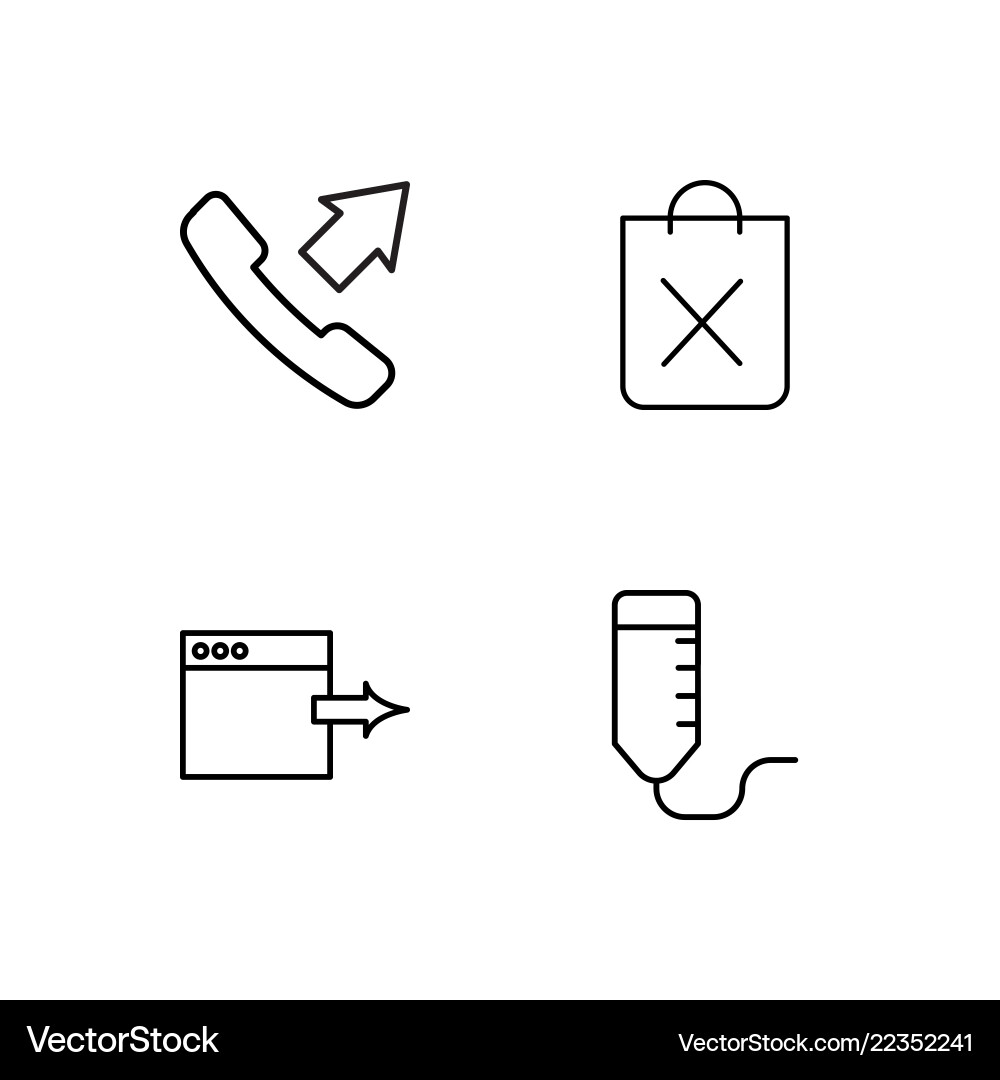 Web simple outlined icons set vector image