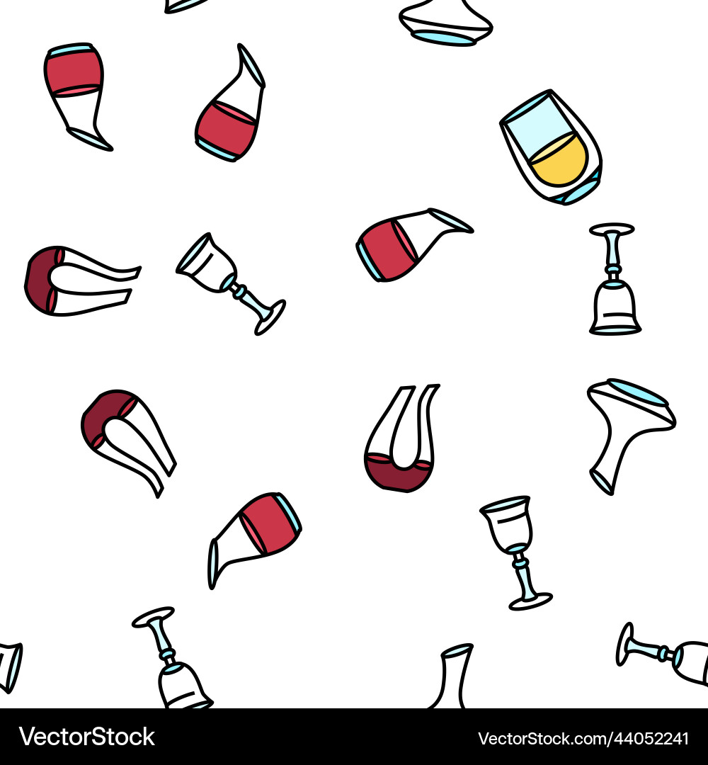 Wine glass red drink alcohol seamless Wine glass red drink alcohol seamless vector image