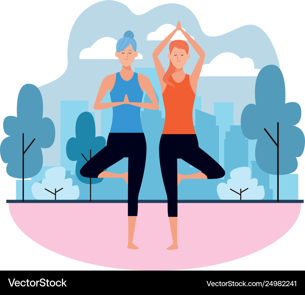 Women yoga poses Royalty Free Vector Image - VectorStock