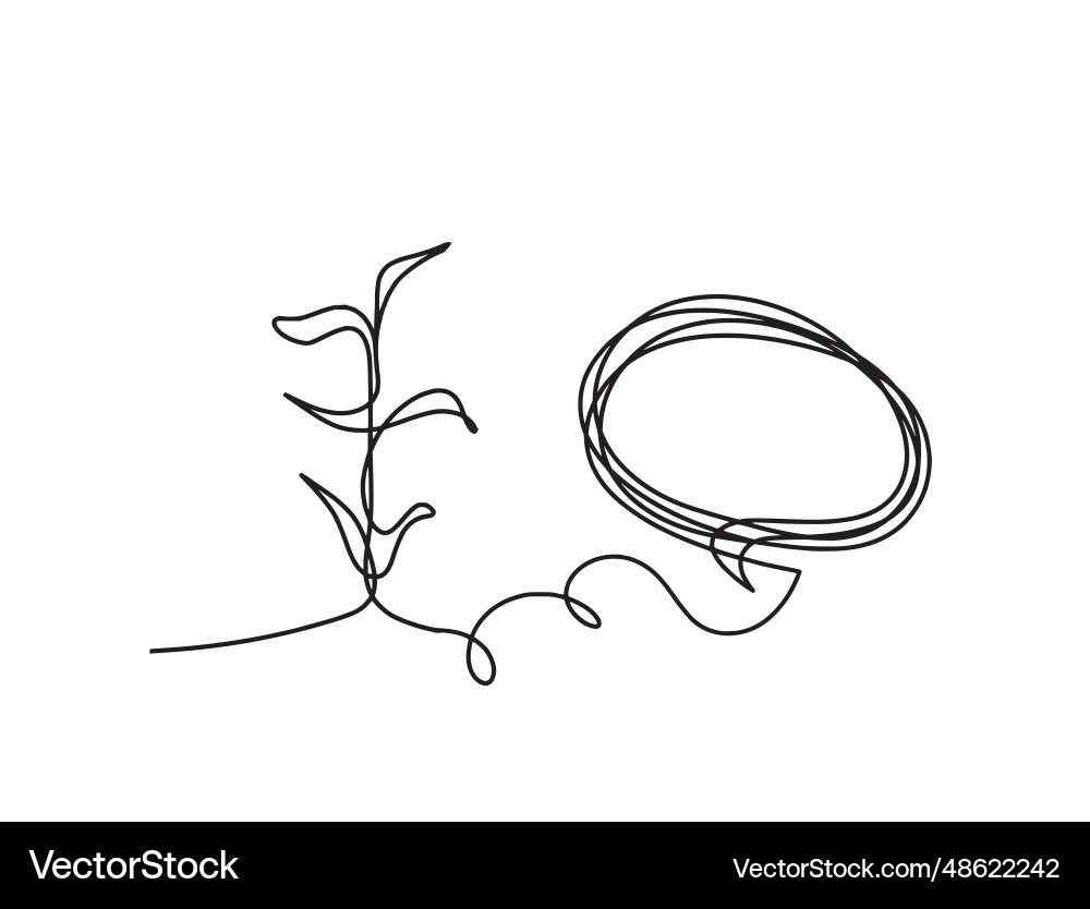 Abstract sprout with comment as line drawing vector image