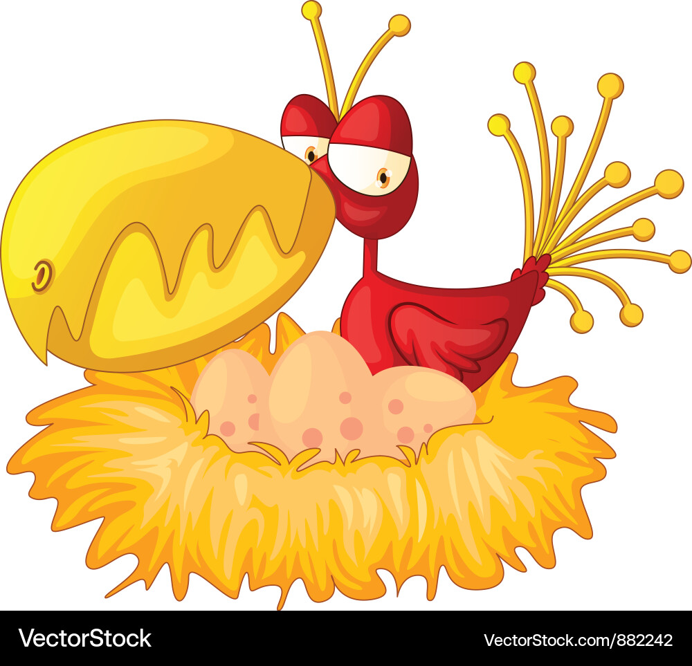 Bird in a nest Vector Image