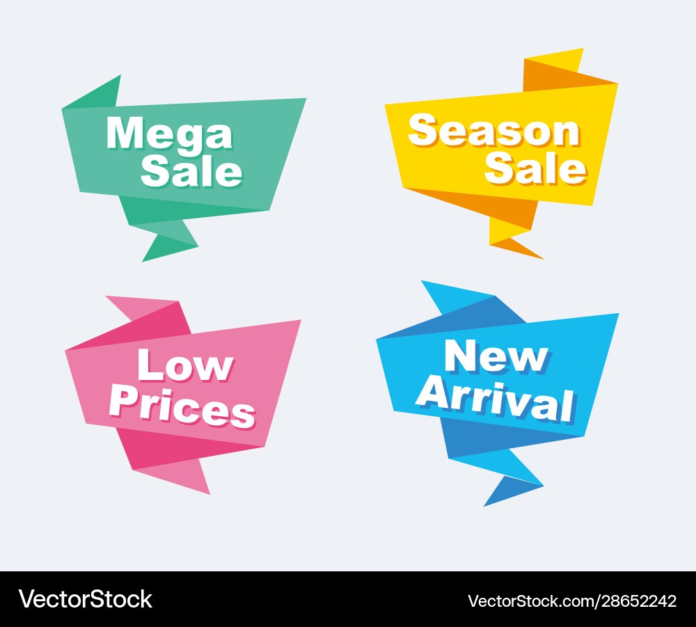 Collection sale discount styled banners Collection sale discount styled banners vector image
