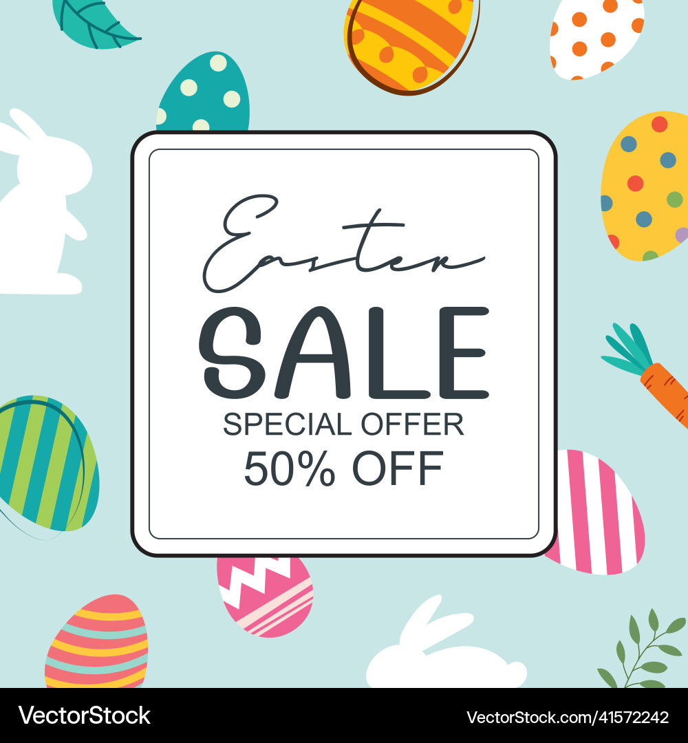 Colorful Easter Sale Banner vector image