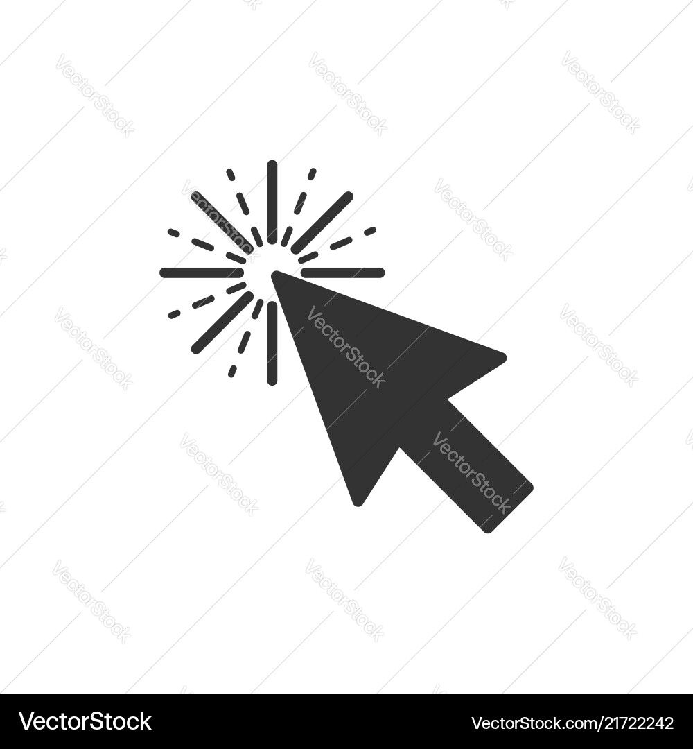 Computer mouse cursor icon in flat style arrow vector image