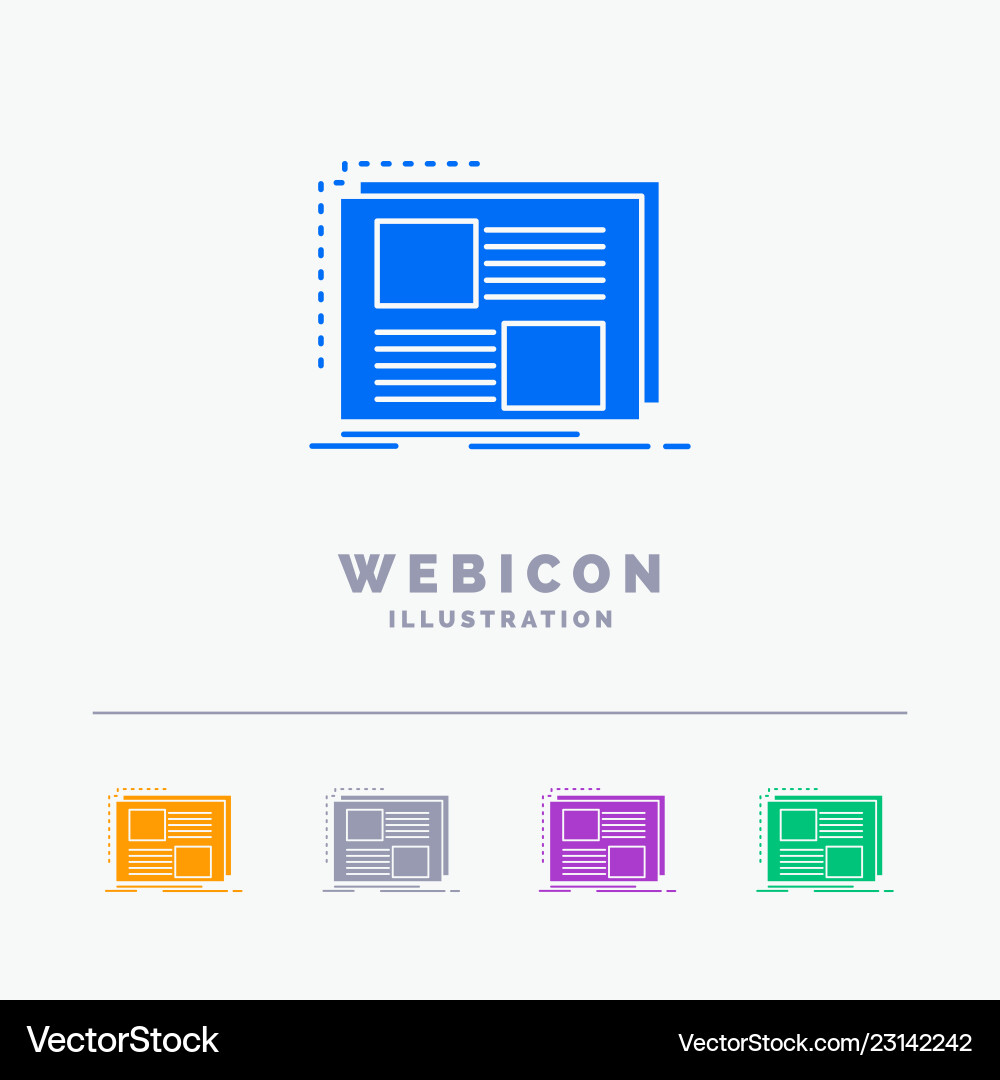 Content design frame page text 5 color glyph web Content design frame page text 5 color glyph web Vector Image