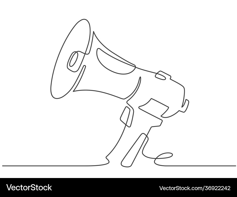 Continuous line megaphone marketing promotion Continuous line megaphone marketing promotion vektorbild