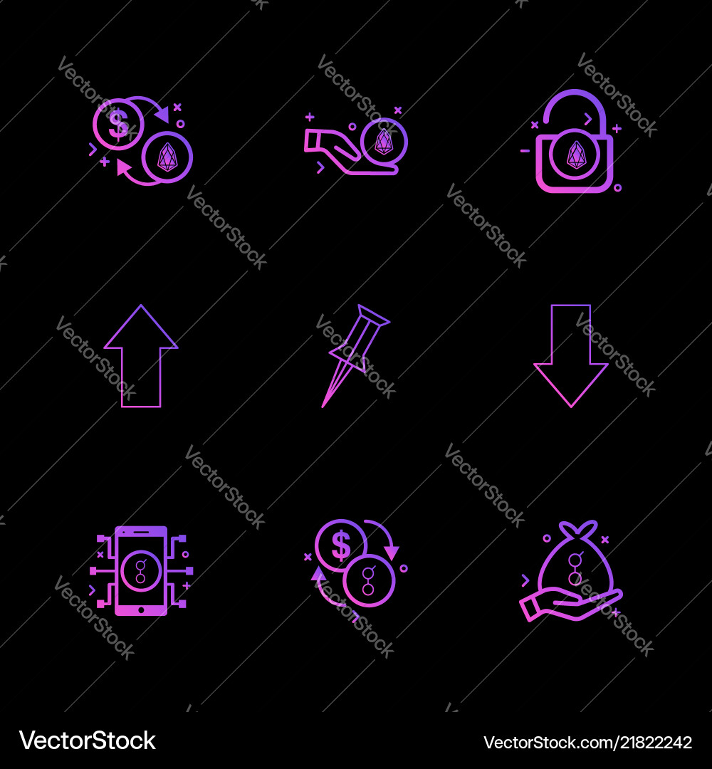 Cryptocurrency Up Down Arrow Coins – Royalty-Free Vector | VectorStock