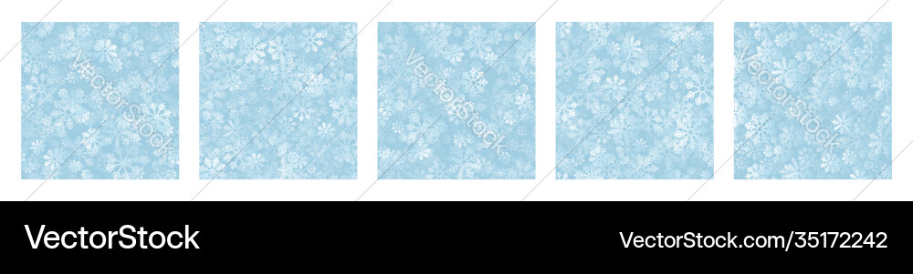 Different variations snow seamless patterns set Different variations snow seamless patterns set vector image