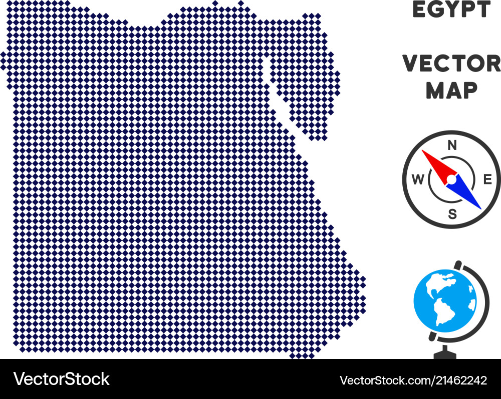 Dot egypt map Royalty Free Vector Image - VectorStock