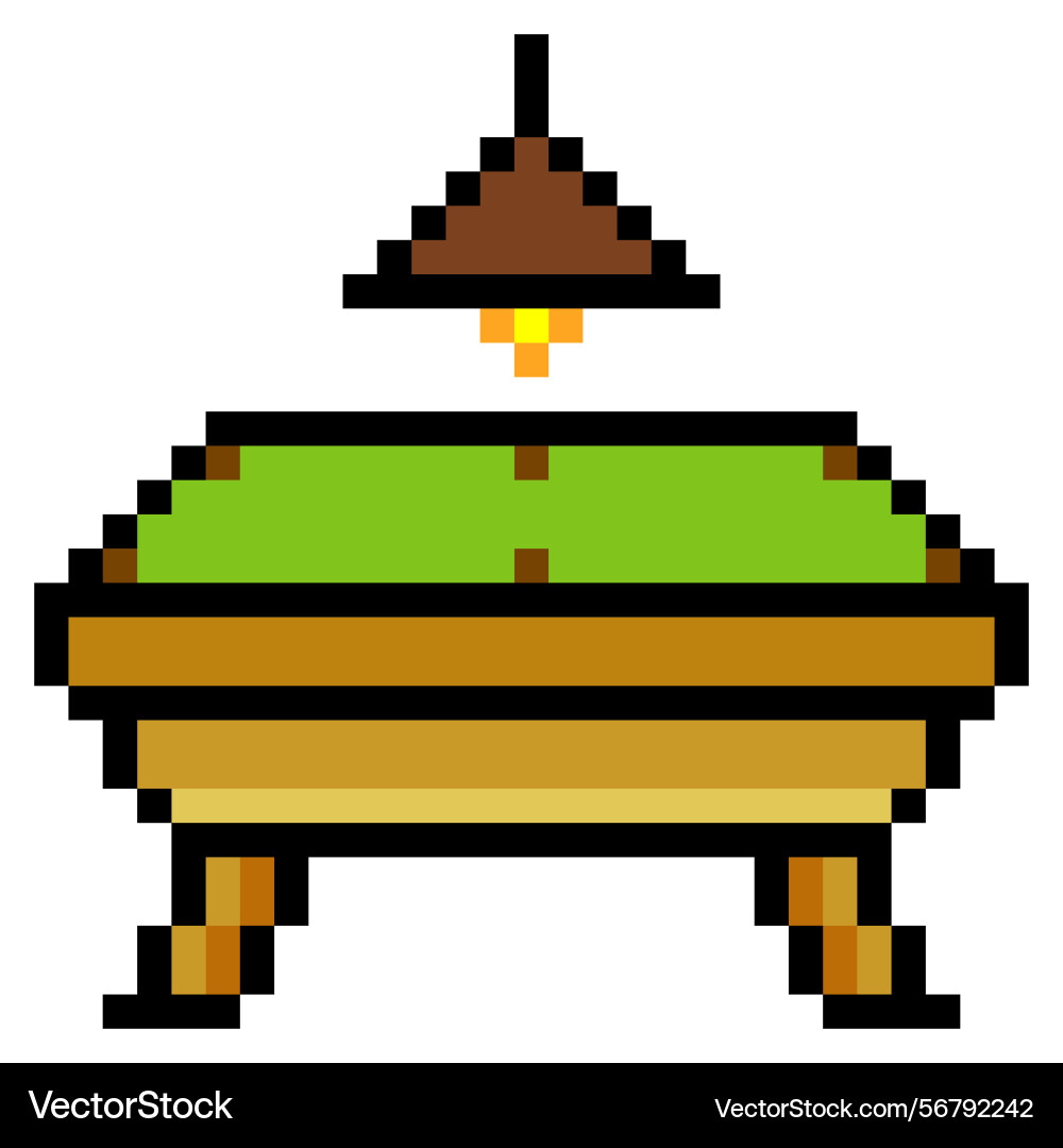 Empty pool table in pixel art style Vector Image