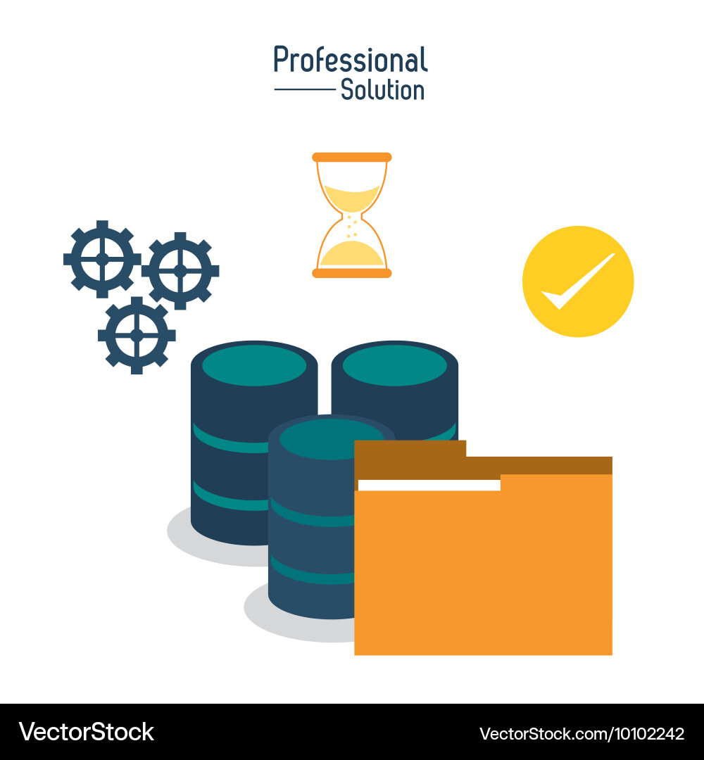 Files and data center icon professional solution Vector Image