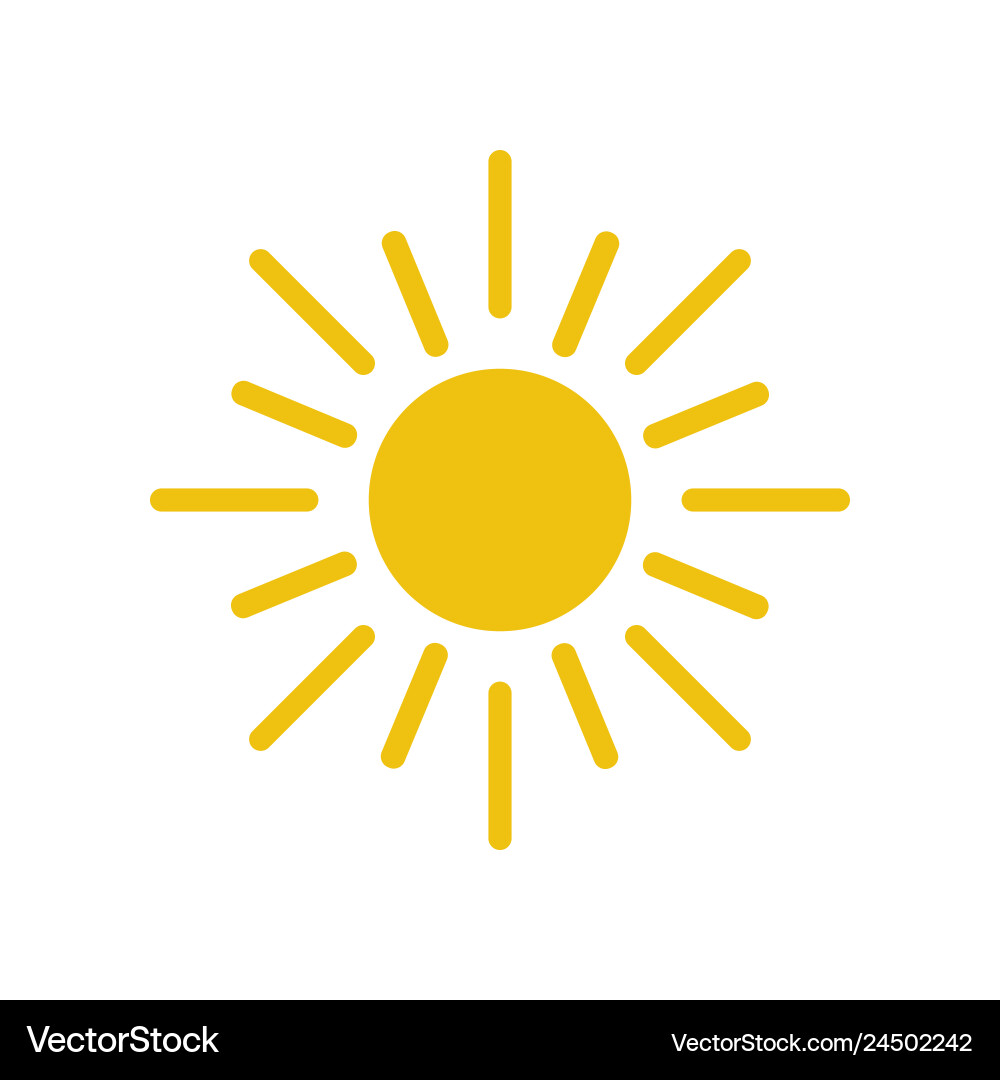 Flat sun icon Royalty Free Vector Image - VectorStock