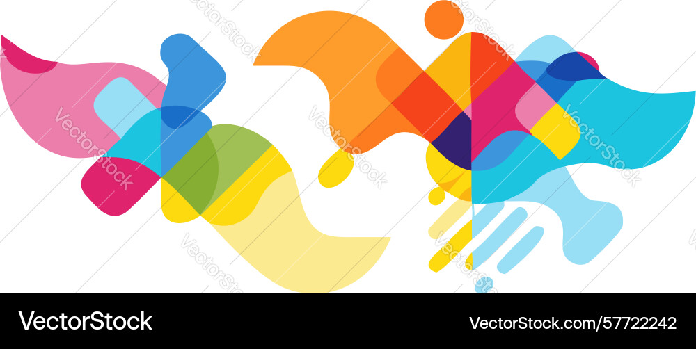 Flowing abstract shapes in pastel colors creating Vector Image
