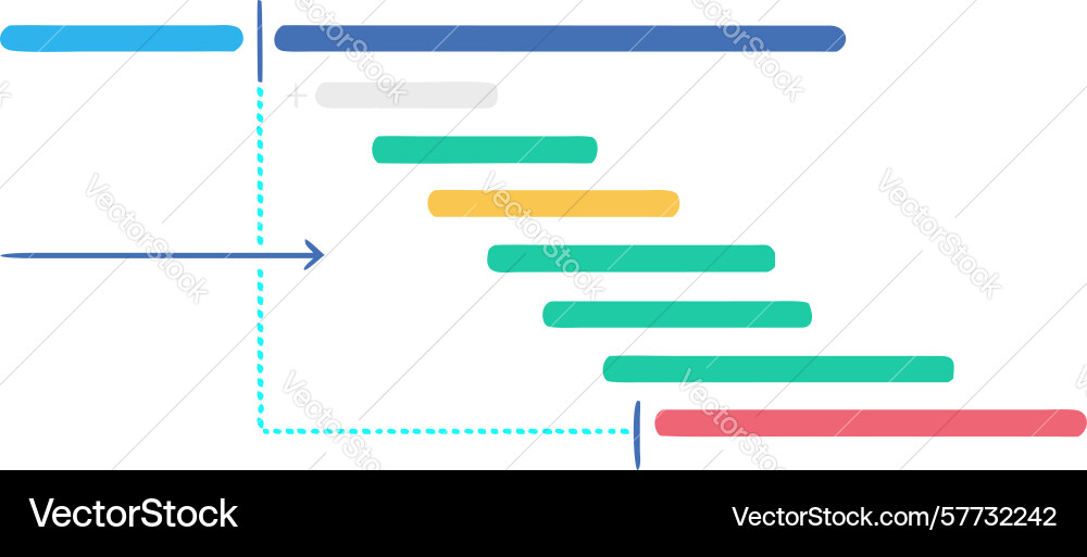 Gantt Diagramm Fortschrittsleiste - Projektplanung vektorbild